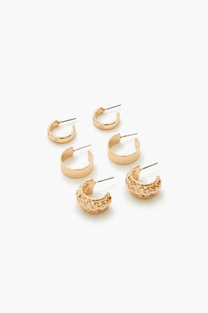 GOLD Rhinestone Hoop Earring Set, image 2