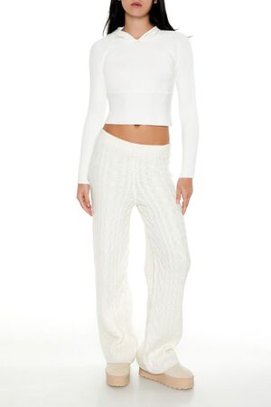 WHITE Hooded Raglan Sweater, image 2