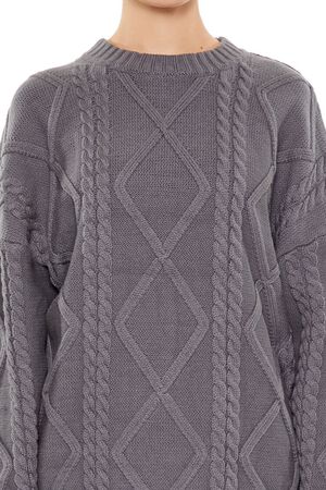 DARK GREY Cable Knit Sweater, image 3