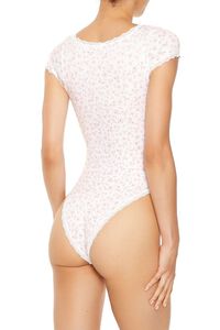 WHITE/MULTI Seamless Floral Lingerie Bodysuit, image 4