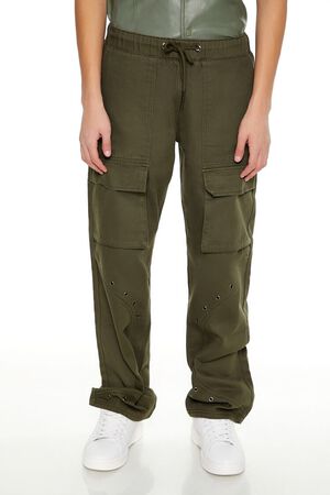 OLIVE Mid-Rise Drawstring Cargo Pants, image 2