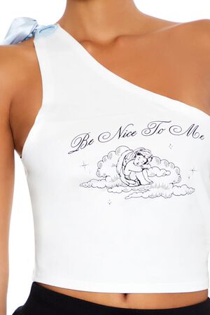 WHITE/MULTI Be Nice To Me Graphic Crop Top, image 3