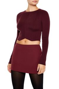 MERLOT Notched Cropped Sweater, image 4