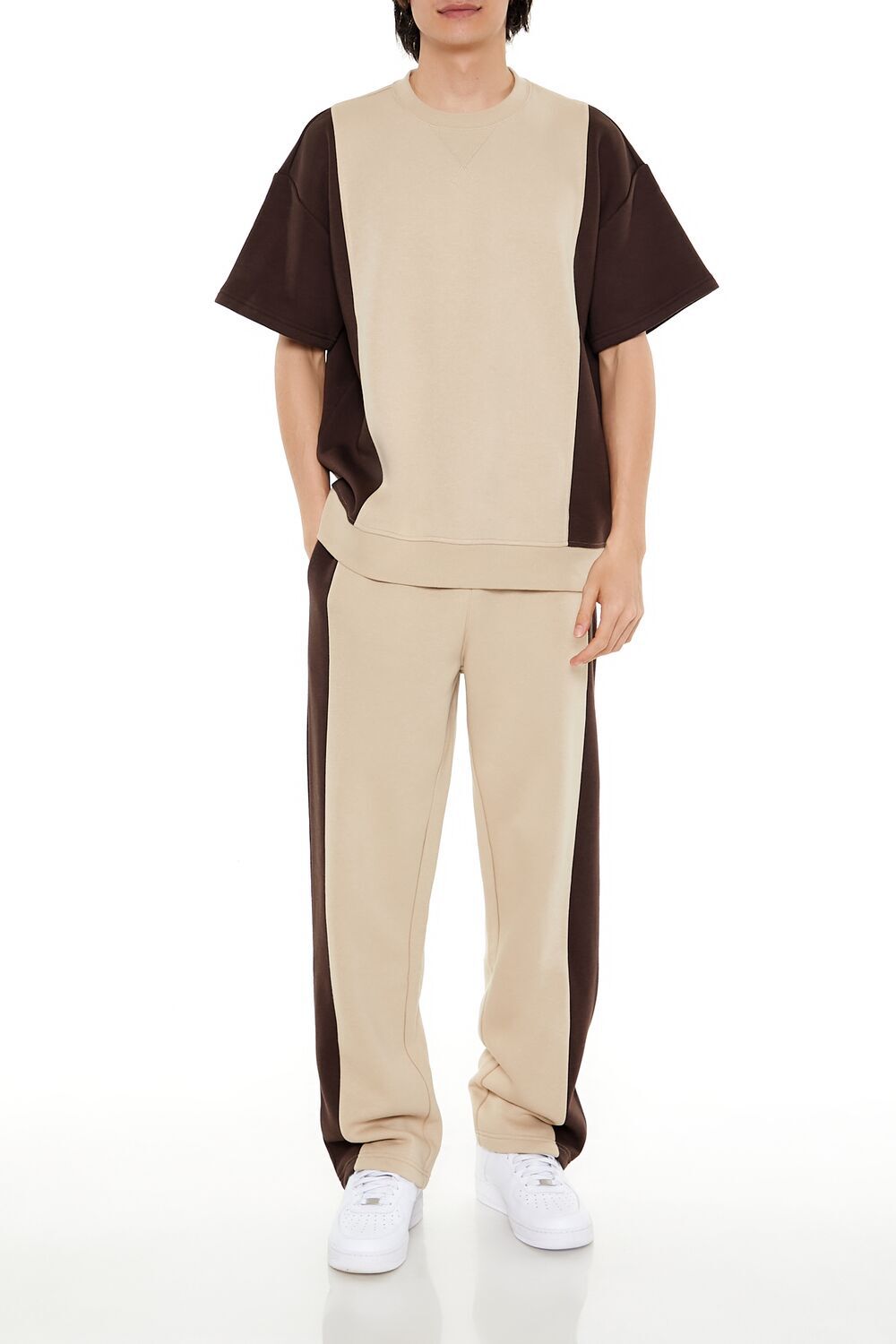 COCOA/TAUPE Colorblock Athletic Pants, image 1