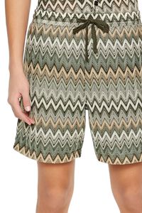 OLIVE/MULTI Multi Zigzag Drawstring Shorts, image 5