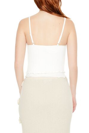 WHITE Seamless Lettuce-Edge Cami, image 3