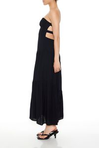 BLACK Strapless Asymmetrical Maxi Dress, image 4