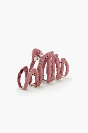 PINK  Ribbon-Wrapped Claw Hair Clip, image 1