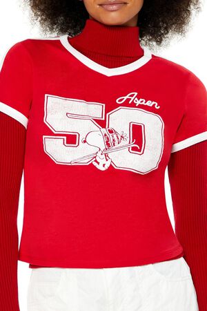 RED/MULTI Snoopy Aspen Ringer Tee, image 3