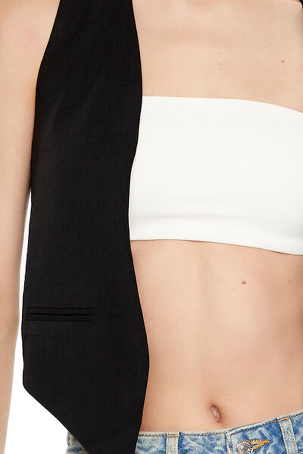 BLACK Open-Front Pointed-Hem Vest, image 3