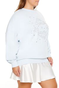 LIGHT BLUE/MULTI Plus Size Beaded Pisces Pullover, image 4
