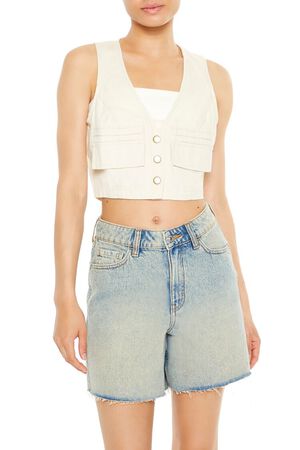 AVOCADO Cropped Twill Cargo Vest, image 1