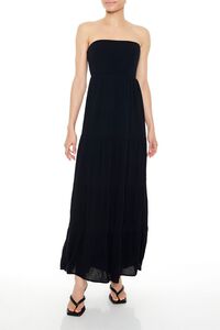 BLACK Strapless Tie-Back Maxi Dress, image 1