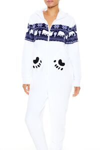 WHITE/MULTI Hooded Polar Bear Jumpsuit, image 2