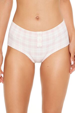 PINK/MULTI Seamless Plaid Bow Shortie Panties, image 2