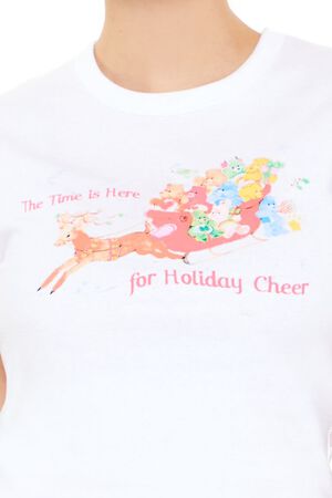WHITE/MULTI Care Bear Holiday Cheer Baby Tee, image 3