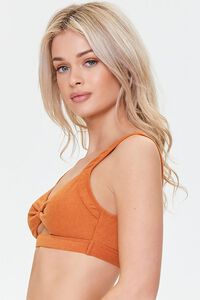 GINGER Terry Cloth Cutout Bikini Top, image 2