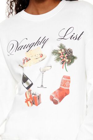 WHITE/MINT Naughty List Graphic Pullover, image 3