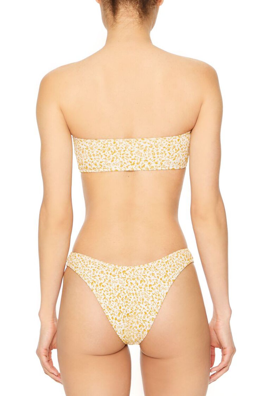 SAND/GOLD Jacquard Floral High-Leg Bikini Bottoms, image 3