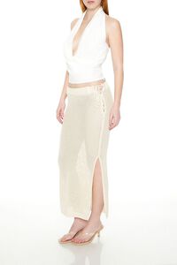 CREAM Crochet Lace-Up Maxi Skirt, image 2