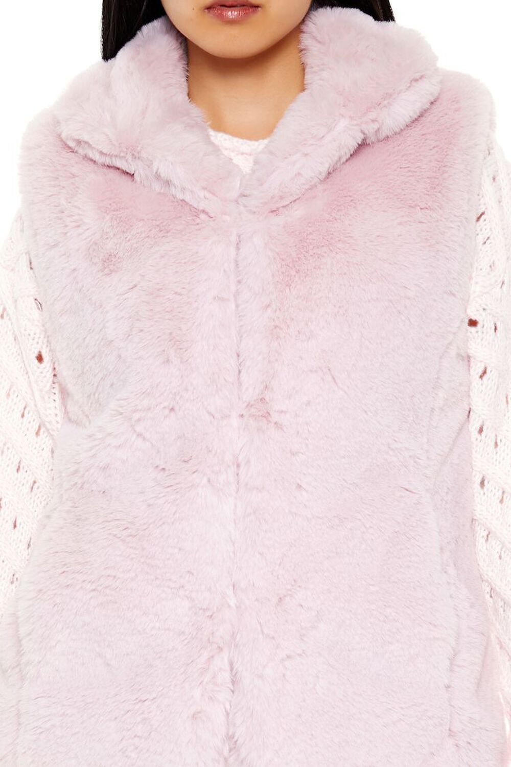 BLOSSOM Notched Faux Fur Vest, image 3