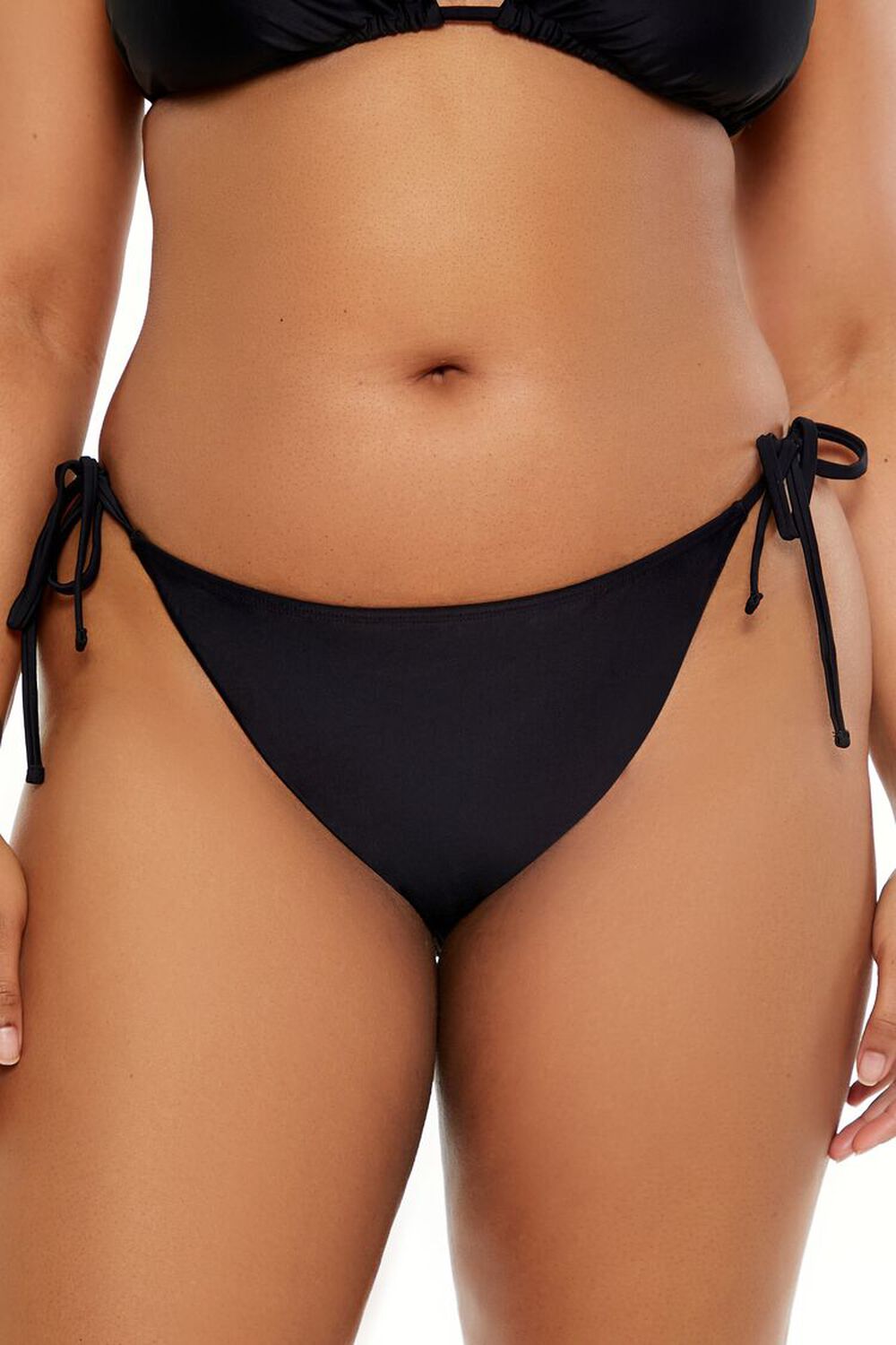 BLACK Plus Size String Bikini Bottoms, image 2
