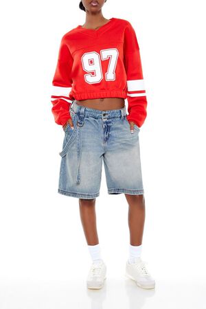 RED/MULTI Fleece 97 Cropped Pullover, image 2