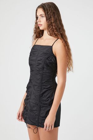 OLIVE Ruched Toggle Drawstring Mini Dress, image 2