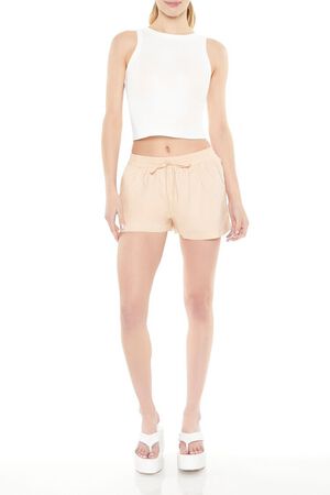 OATMEAL Drawstring Poplin Shorts, image 1