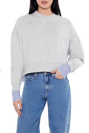 HEATHER GREY/MULTI Striped Colorblock Combo Pullover, image 3