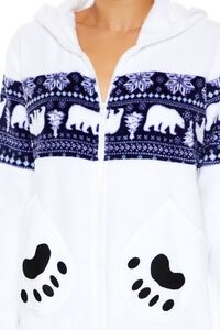 WHITE/MULTI Hooded Polar Bear Jumpsuit, image 5