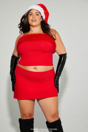 RED Plus Size Mean Girls Faux Fur Sweater-Knit Cami, image 1