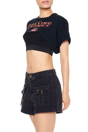 BLACK/MULTI The Rolling Stones Cropped Tee, image 2