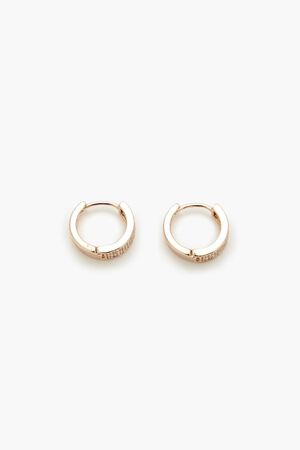 GOLD/CLEAR Rhinestone Hoop Earrings, image 2