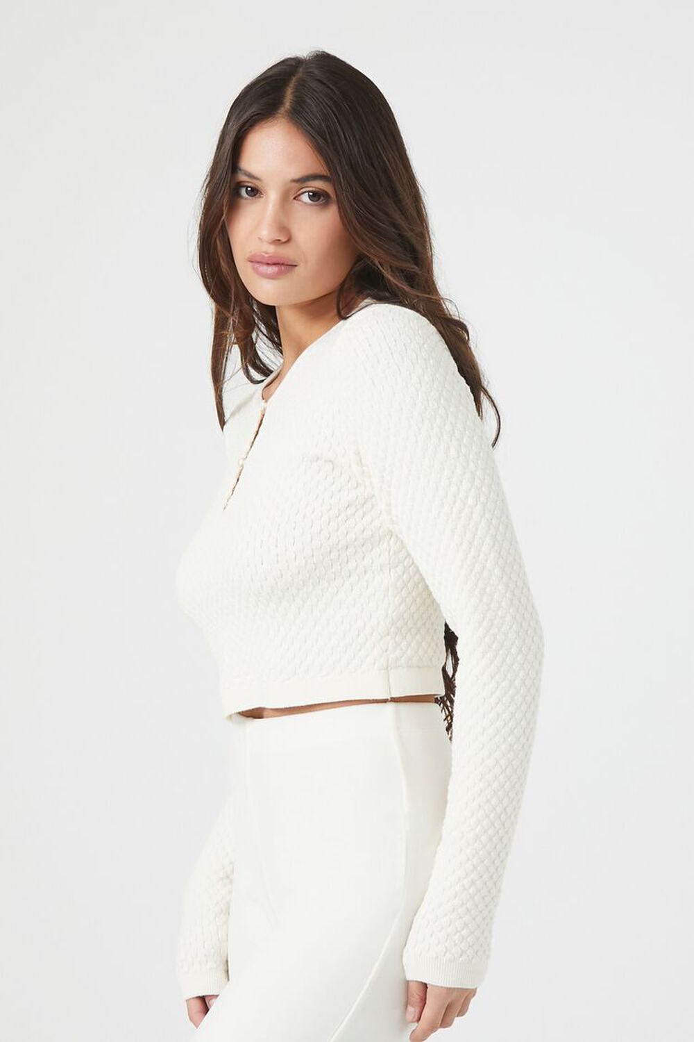 CREAM Sweater-Knit Cutout Crop Top, image 2