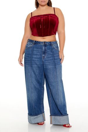 MERLOT Plus Size Velvet Cropped Cami, image 2
