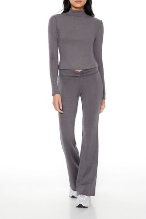 GREY Cropped Mock Neck Top, image 2