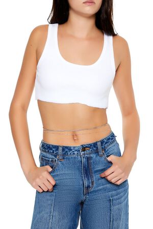 SILVER Layered Beaded Belly Chain, image 1