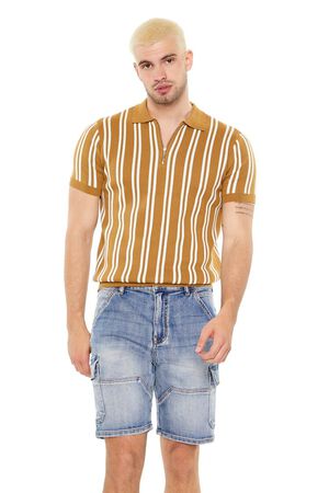 COFFEE/CREAM Striped Sweater-Knit Shirt, image 1
