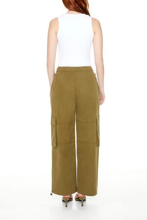 DARK OLIVE Toggle Drawstring Cargo Joggers, image 3