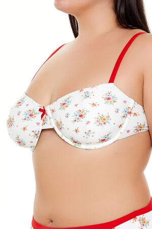 RED/MULTI Plus Size Floral Underwire Bikini Top, image 3