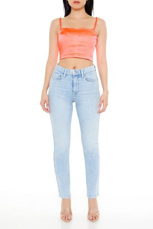 CORAL Satin Cropped Cami, image 2