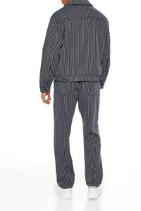 BLUE/WHITE Textured Striped Straight Pants, image 4
