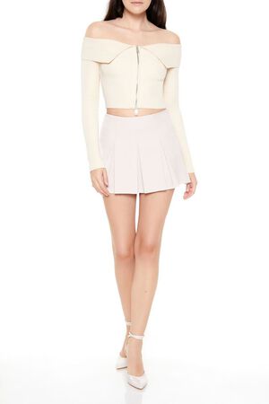 CHESTNUT Off-the-Shoulder Cropped Sweater, image 2