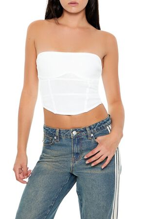 ASH BROWN Sweater-Knit Tube Crop Top, image 1