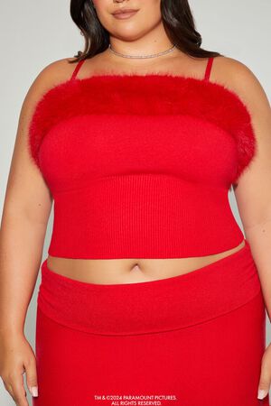 RED Plus Size Mean Girls Faux Fur Sweater-Knit Cami, image 3