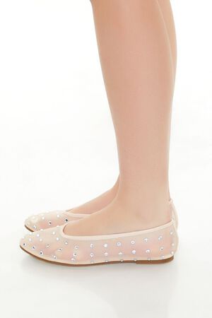 NUDE Sheer Rhinestone Ballet Flats, image 2