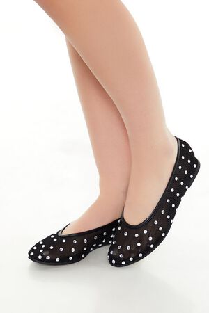 NUDE Sheer Rhinestone Ballet Flats, image 1