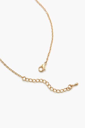 GOLD/CLEAR Faux Gem Cross Pendant Necklace, image 3