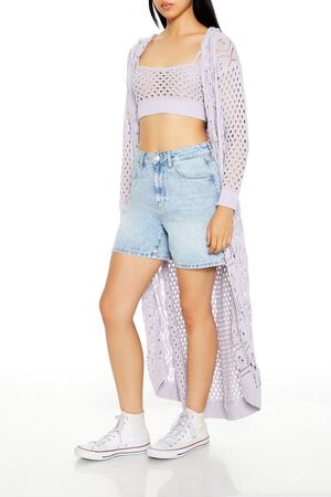 WISTERIA Open-Knit Cardigan Sweater & Cropped Cami Set, image 3